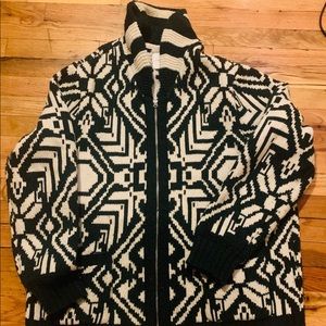 Green shawl cardigan zip up